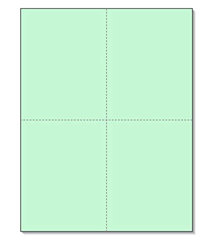 – 8-1/2 x 11 Laser and Inkjet Printer Postcards 4 50 Sheets (200 Cards) Green