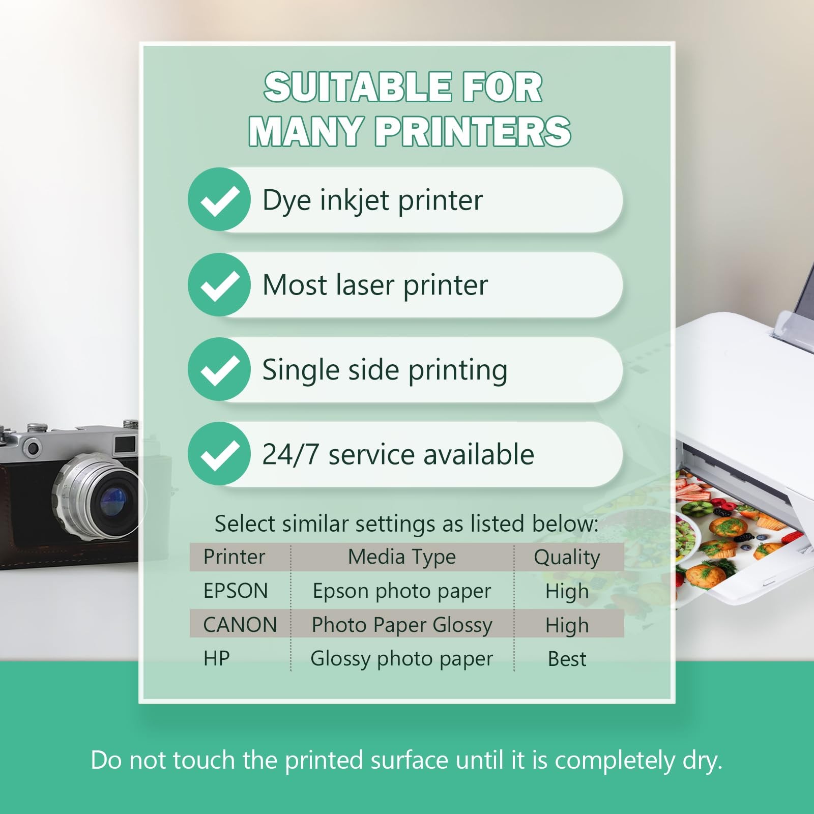 Glossy Photo Paper 3.5×5, 4×6, 5×7, Photo Printer Paper for Inkjet, 150 Bulk …