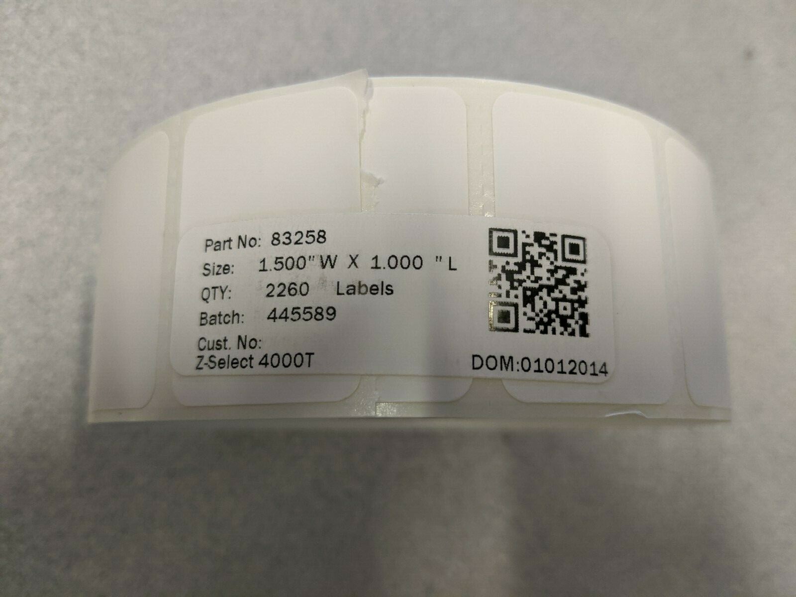 Zebra Z-Select Labels – 2260 Labels – 1.5 x 1-inch Labels – Zebra 83258 – 1 Roll