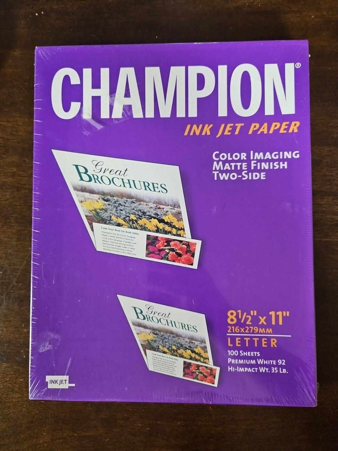 Champion Ink Jet Paper 100 Sheets 8.5×11 Letter Matte Finish 35 lb