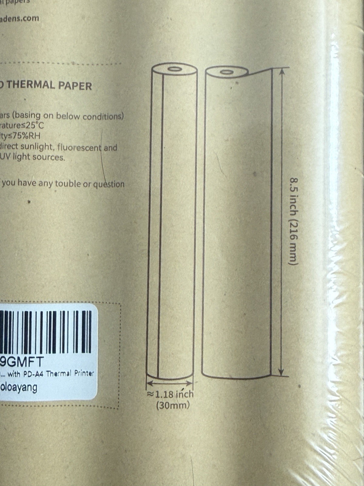 JADENS US Letter Size Quick-Dry Thermal Printer Paper 4 Rolls, Quick-dry