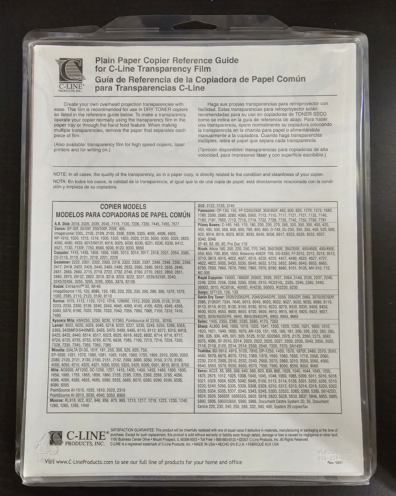 C-Line Transparency Film for Plain Paper Copiers 902 Open Package 40pc READ