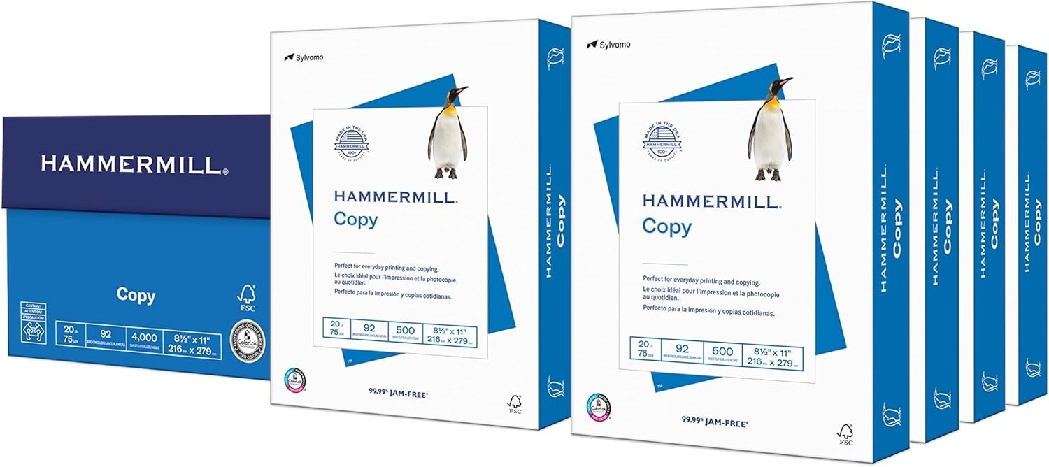 Acid-Free 8.5×11 Copy Paper – 4000 Sheets, 92 Brightness