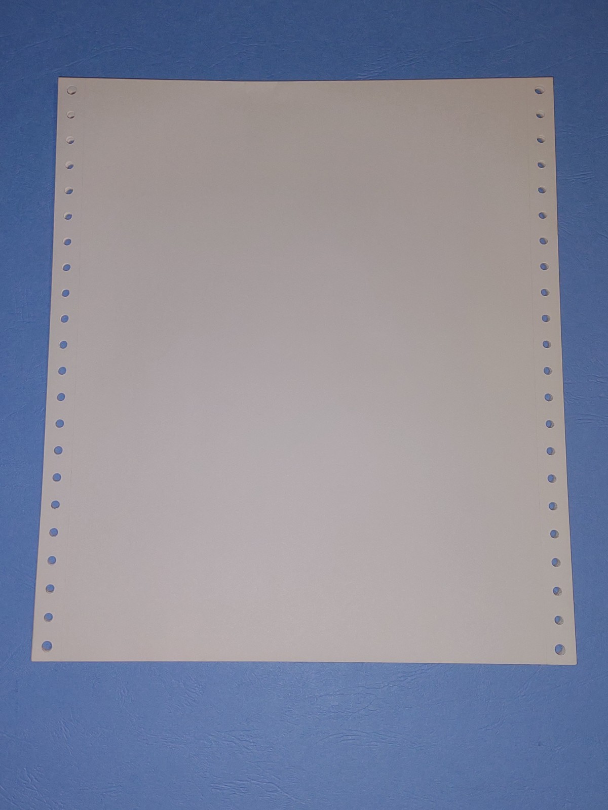 Continuous Dot Matrix Vintage Printer Paper Tractor Feed 20 Sheets 8.5 x 11 NOS