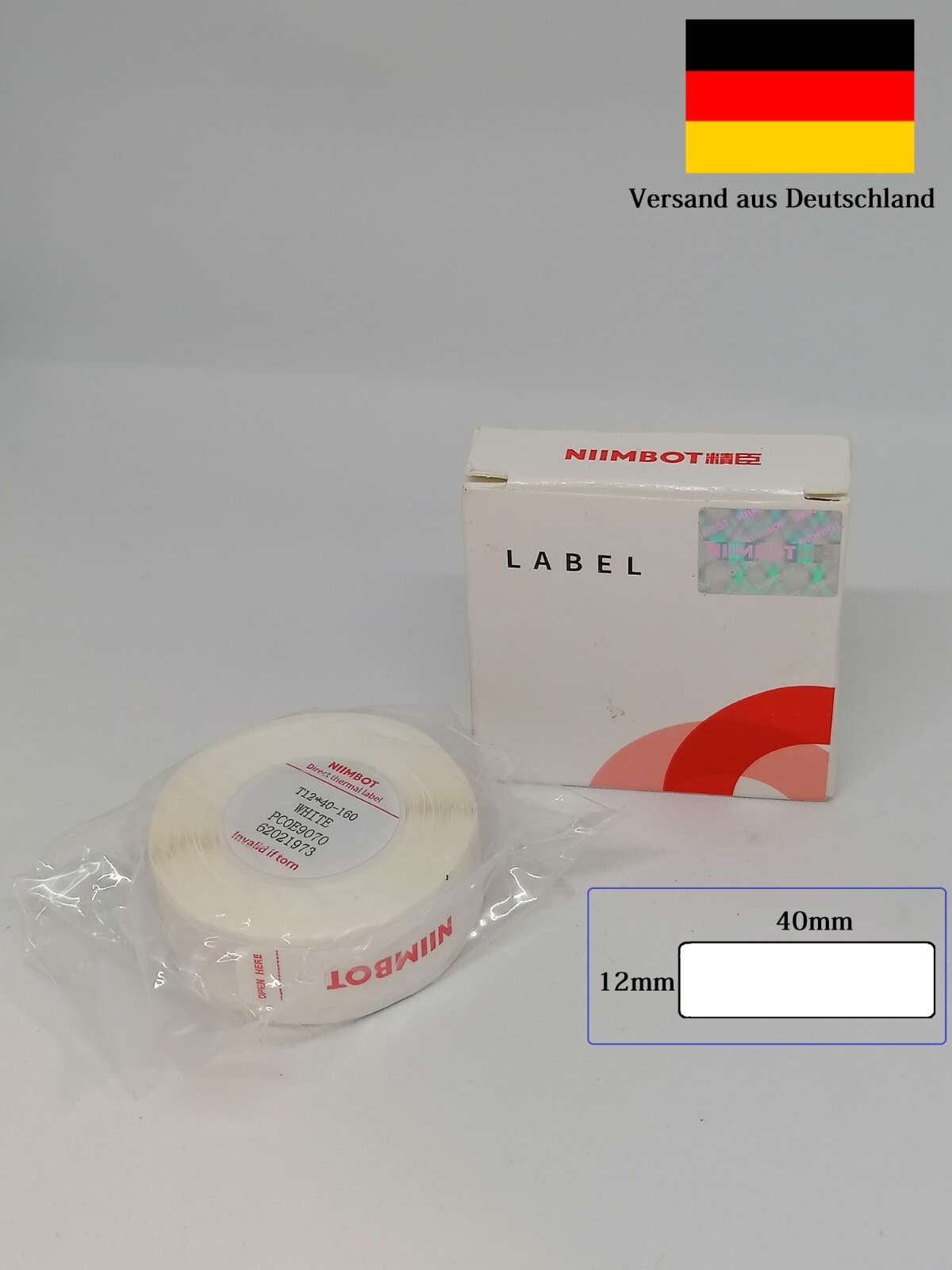 Genuine NIIMBOT D11/D110/D101 12*40mm Thermal Paper Label Thermal Label Roll