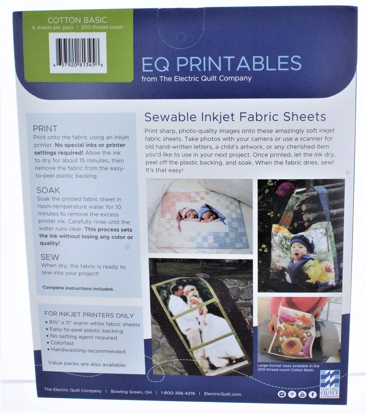 EQ PrintablesFabric Sheets 8 1/2″ x 11″