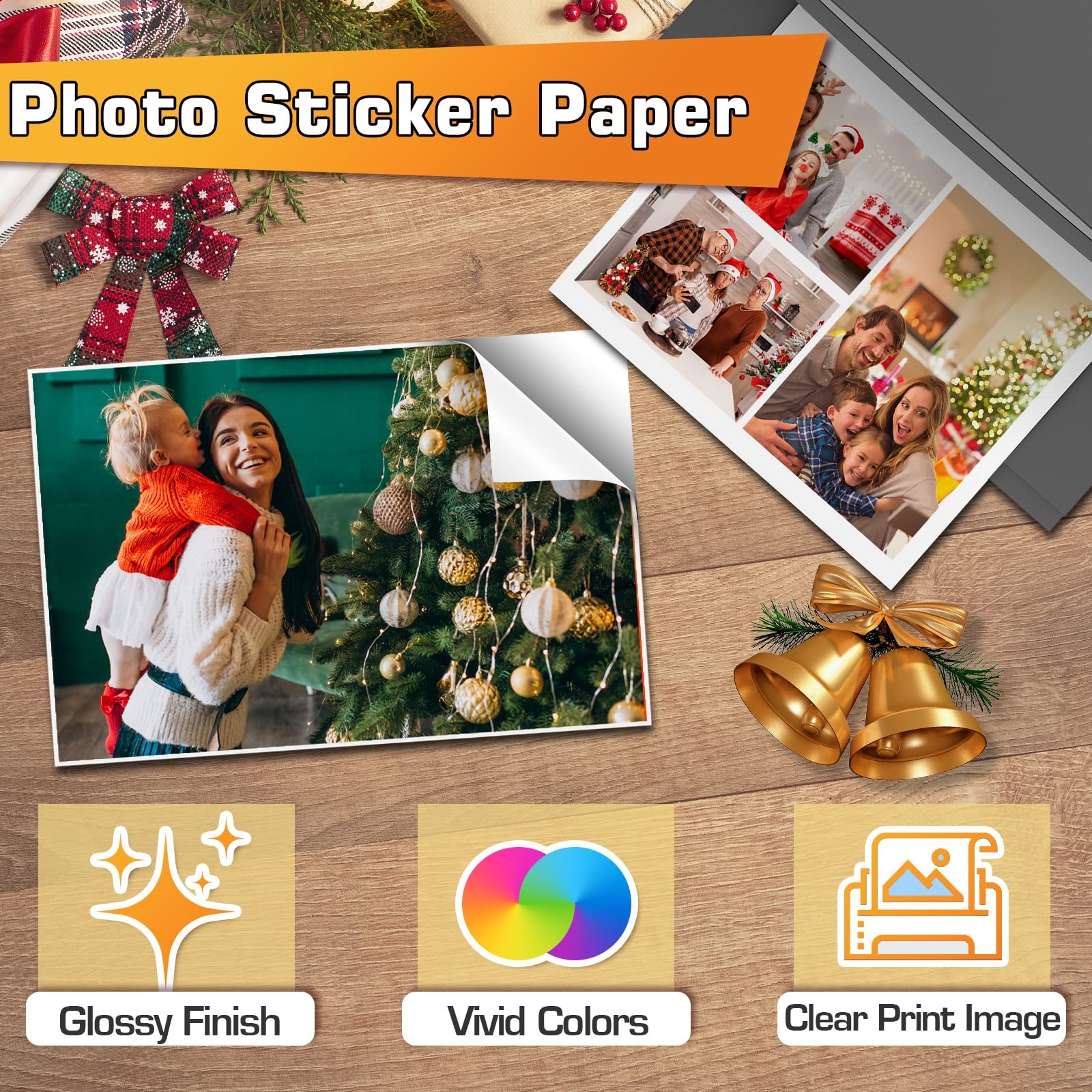 Sticker Paper Self-Adhesive Printable for Inkjet Printer 50 Sheets 8.5×11 White