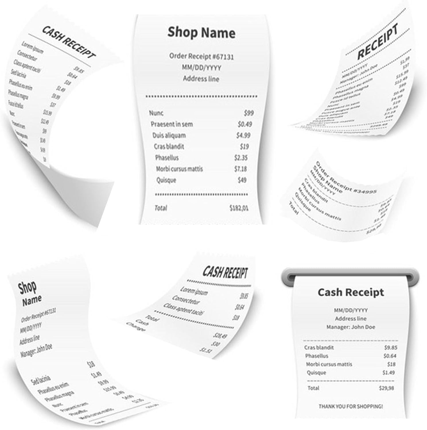 Coopaty Thermal Receipt Paper Rolls 3 1/8 x 230, 10 10 Rolls, White
