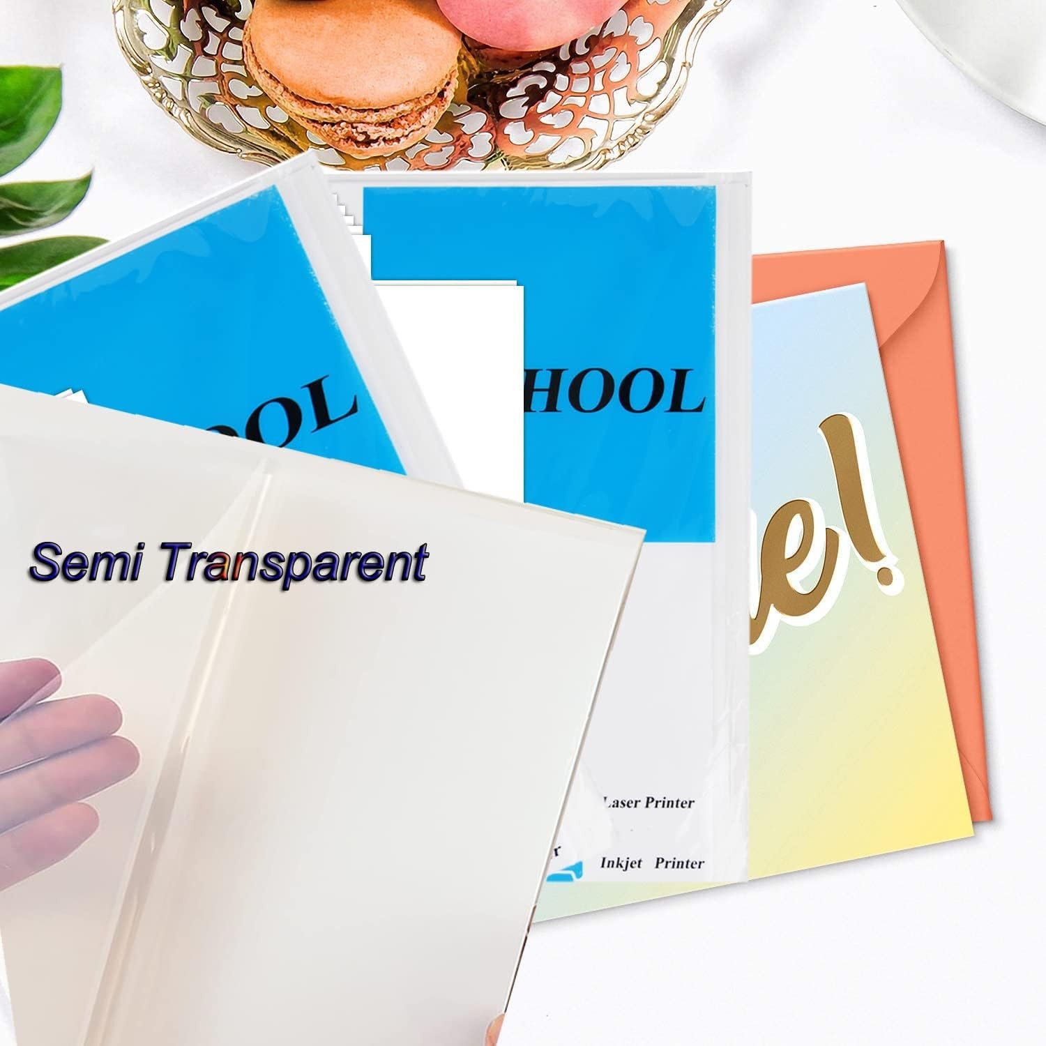 Semi Clear Printable Vinyl Sticker Paper for Inkjet Printers Transparent…