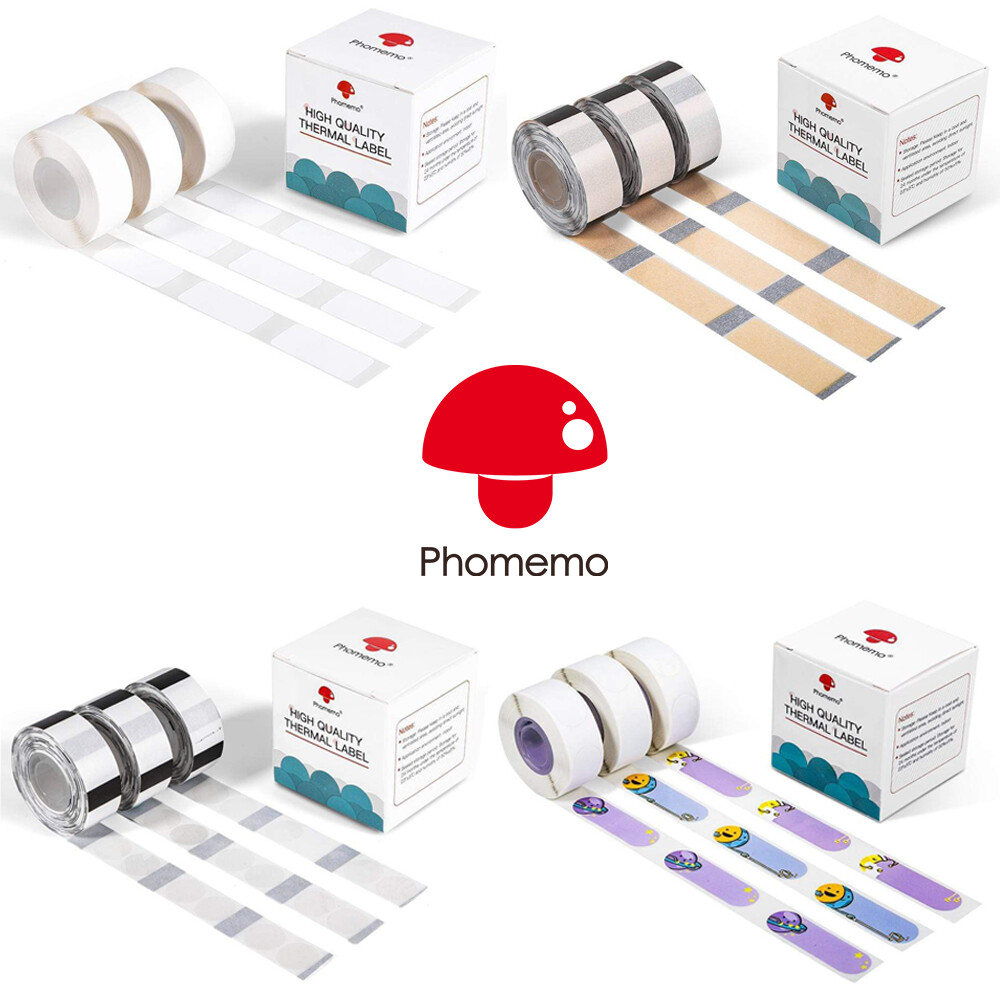3 Rolls Adhesive Thermal Paper Sticker Label for Phomemo D30 Wireless Printer