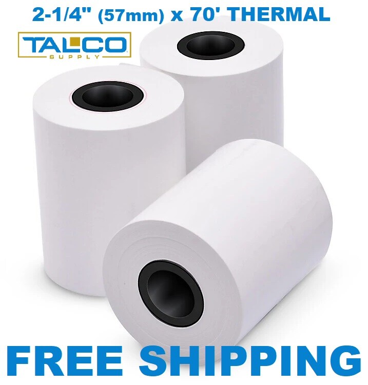 (6) VERIFONE vx520 (2-1/4″ x 70′) THERMAL PAPER ROLLS ~FAST FREE SHIPPING~