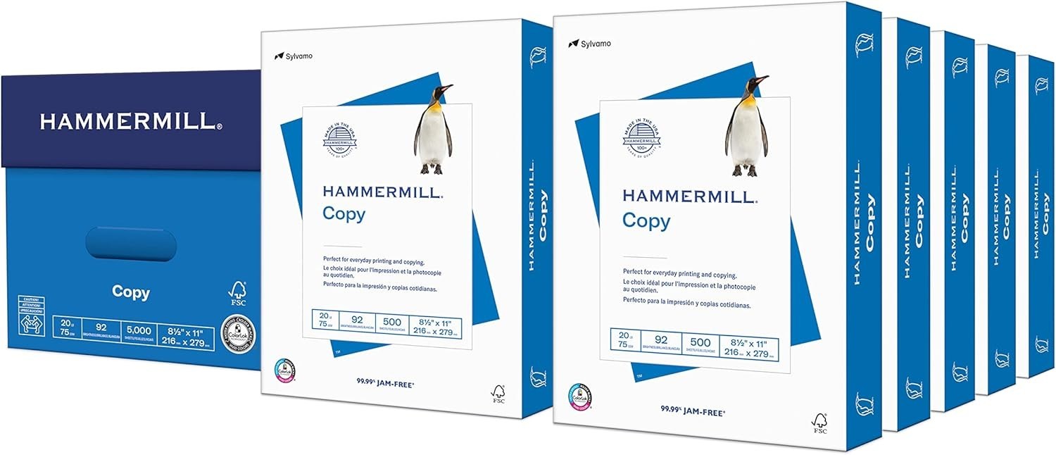 Bulk 8.5 x 11 Copy Paper – 5000 Sheets, 92 Bright, Perfect for Everyday Printing