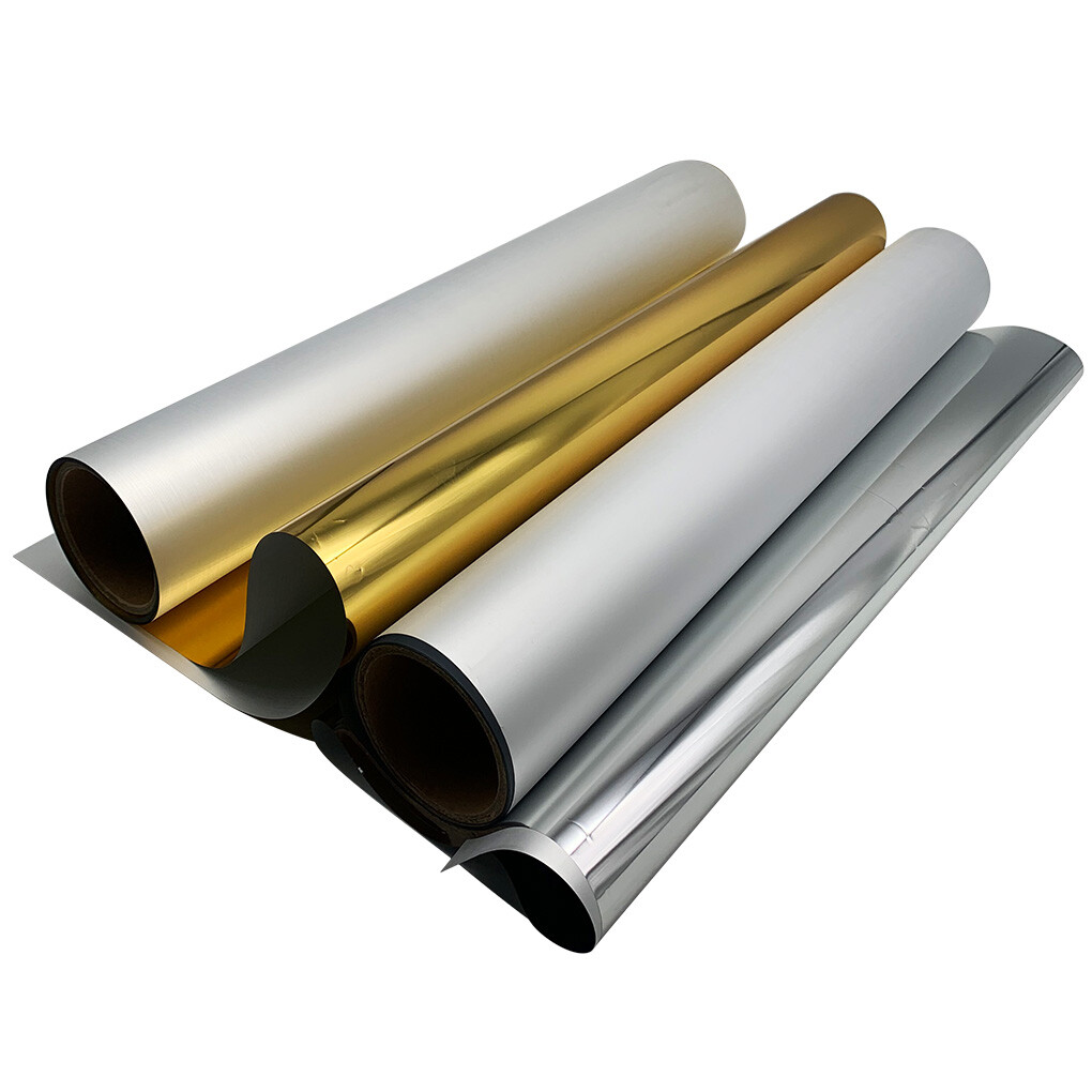 QOMOLANGMA 13in x 65.6ft DTF Gold/Silver Foil Film Roll,Cold Peel US Stock
