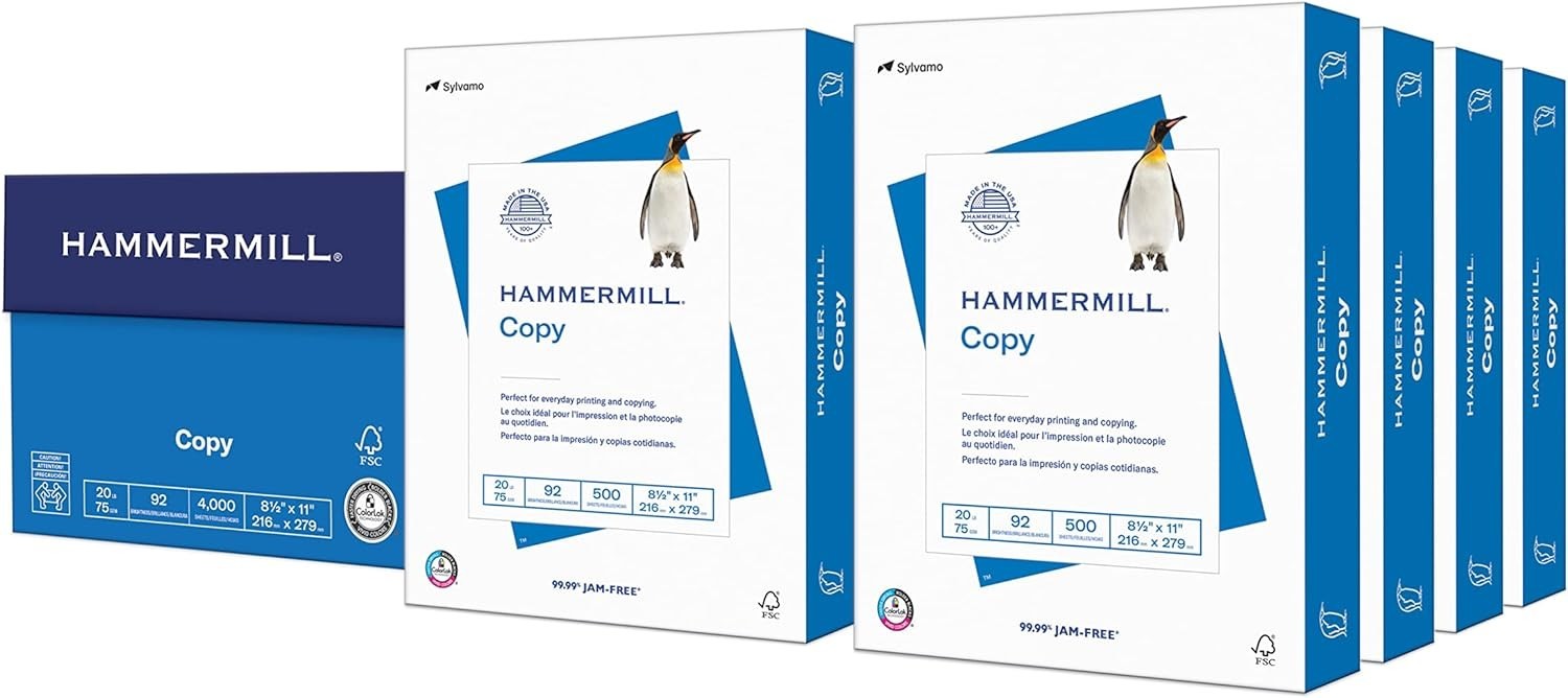 Best-Selling 20 lb Copy Paper, 8.5 x 11, 4000 Sheets, Vibrant Colors Guaranteed