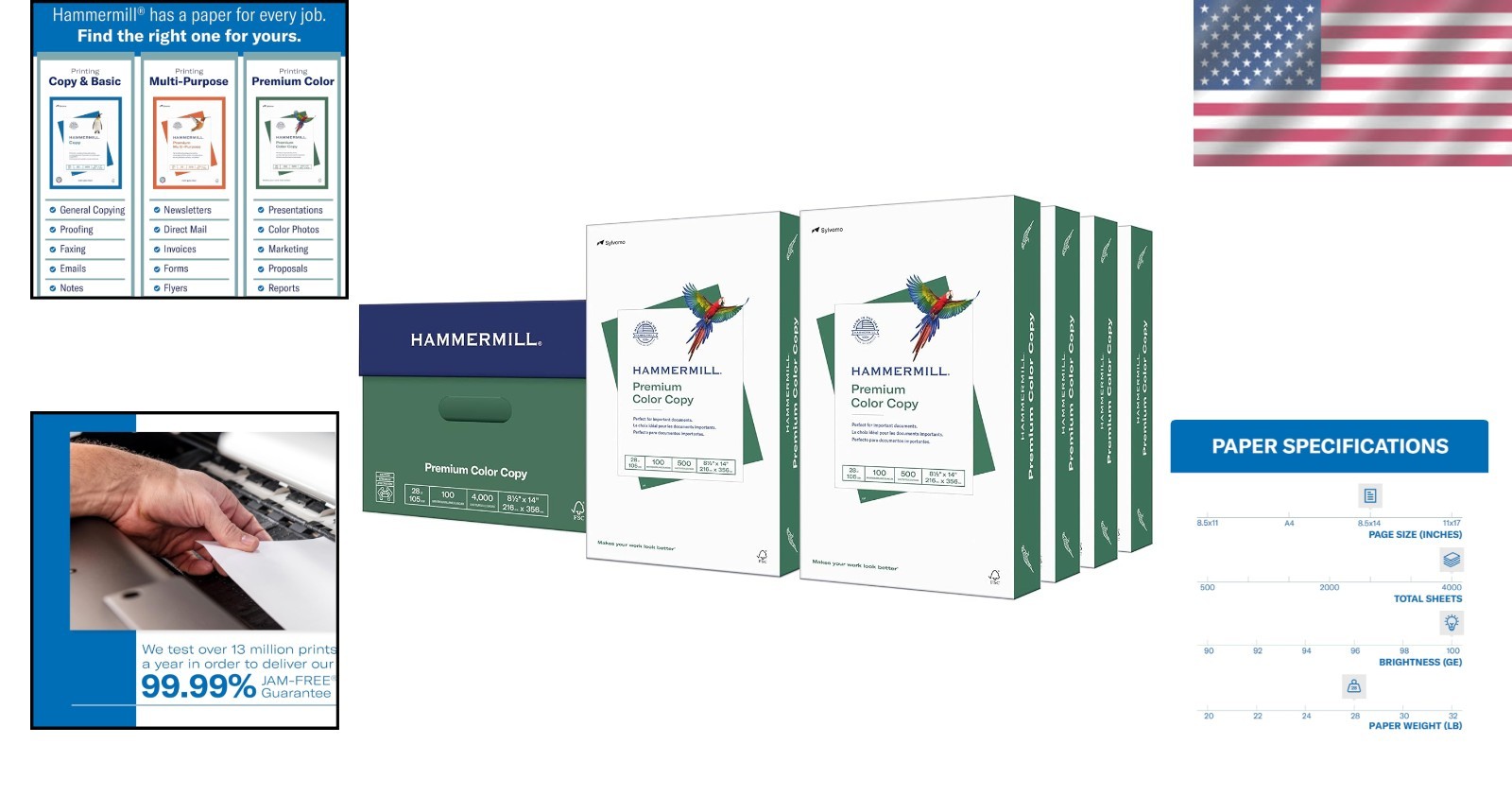 Professional Grade Color Copy Paper – 8 Ream Pack