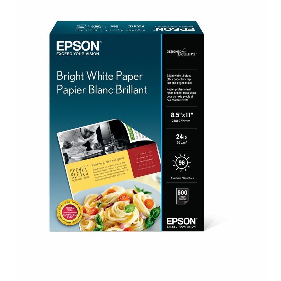 Epson S041586 8.5″x11″ Ultra Premium Inkjet Paper 108 Bright White 500/Pack
