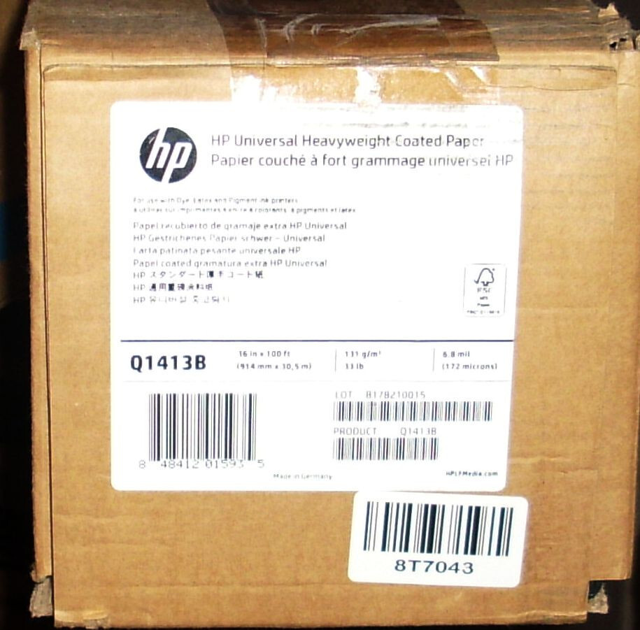 HP Universal Heavyweight Coated Paper Q1413B 914mm x 30.5m 131gsm