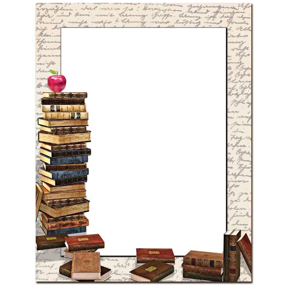 Books Pattern Letterhead Laser Inkjet Printer Stationery Paper 100 Pack