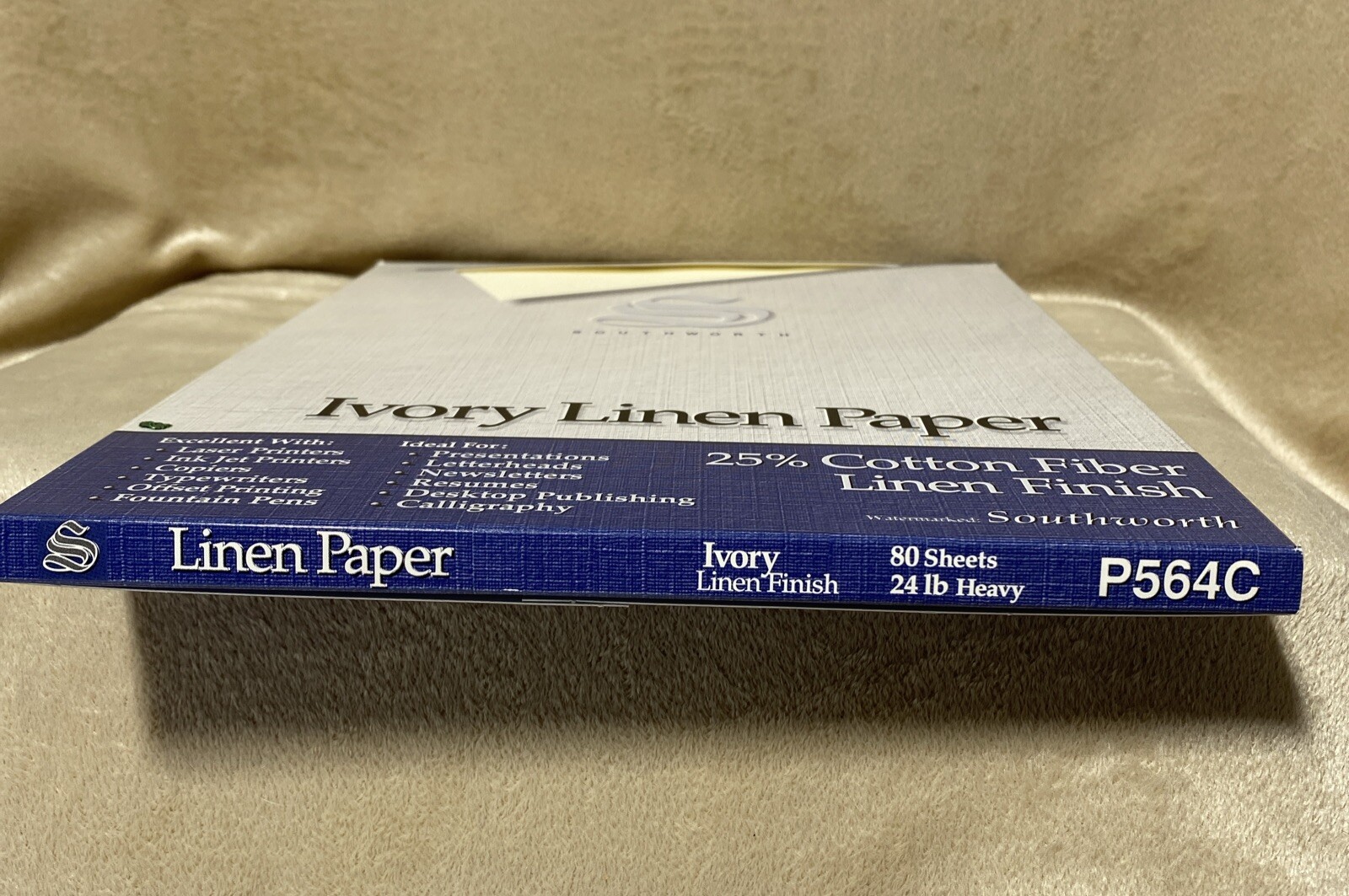 Southworth Fine Linen Ivory Business Paper 24lb 80 Sheets 25% Cotton P564C