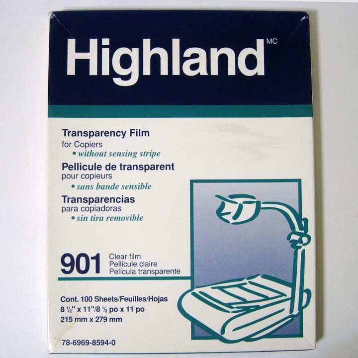 Highland ® 901 Transparency Film For Copiers – Box Of 100 Sheets – New
