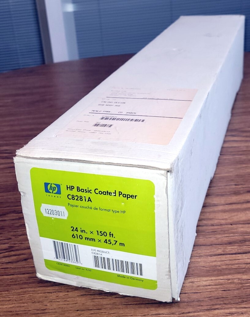 HP BASIC COATED PAPER 24 INCHES (61CM) X 150 FEET (45.7M) C8281A – NEW