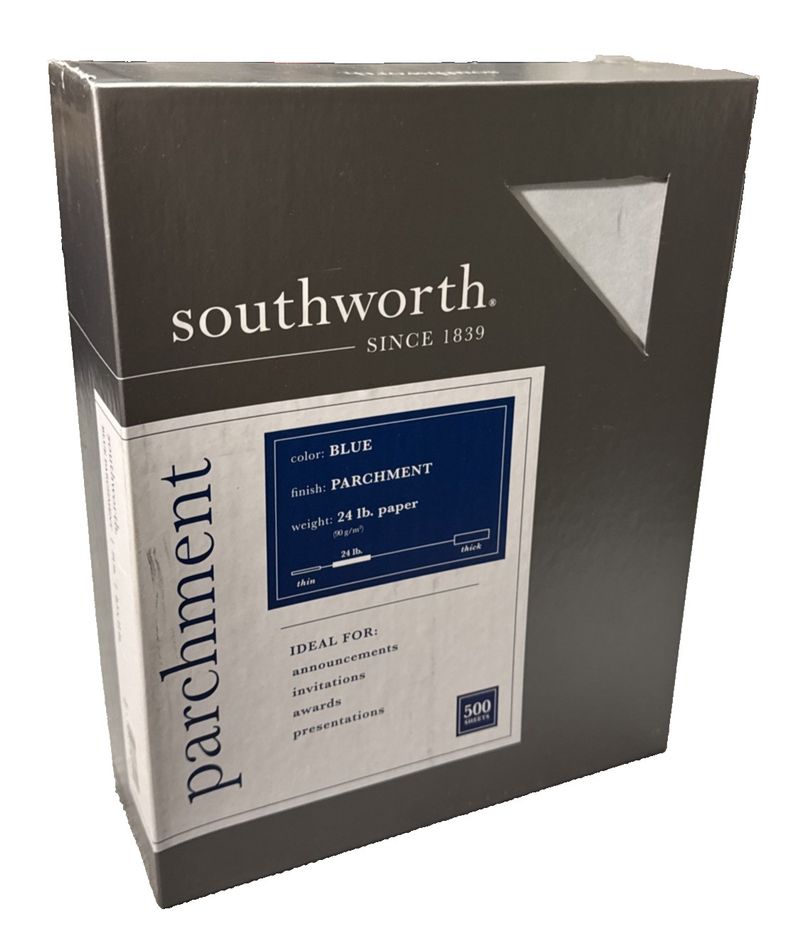Southworth Parchment Paper 24 lb Blue 100 Bright 8.5 x 11 500 sheets