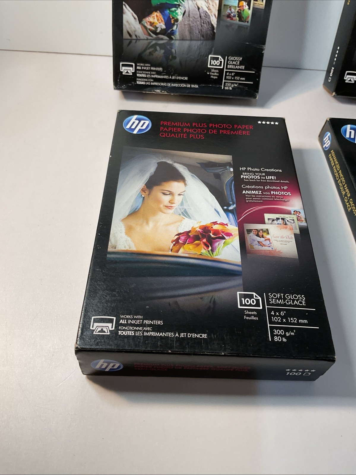 Hewlett Packard Photo Paper 4 Packs ,1 Soft Gloss, 2 Glossy ,300 4”x6”,60 – 5”x7