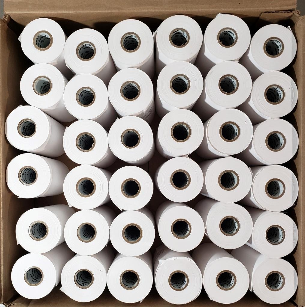 Zebra 10001965 3.2 Mil Hi-Temp White Coated Receipt Rolls 4″x74′ Core 36 Rolls