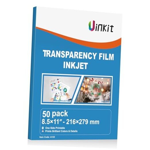 Inkjet Transparency Film 50 Sheets 8.5×11 OHP Overhead Projector Film for DIY