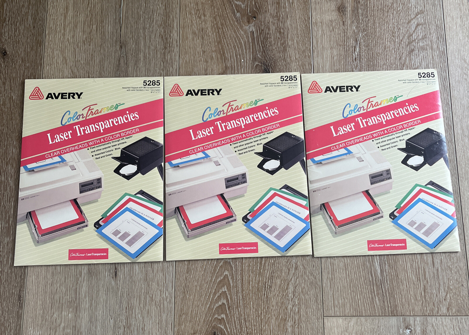 Lot Of 3 AVERY 5285 Transparency Film 20 Sheets – Laser Printers NEW