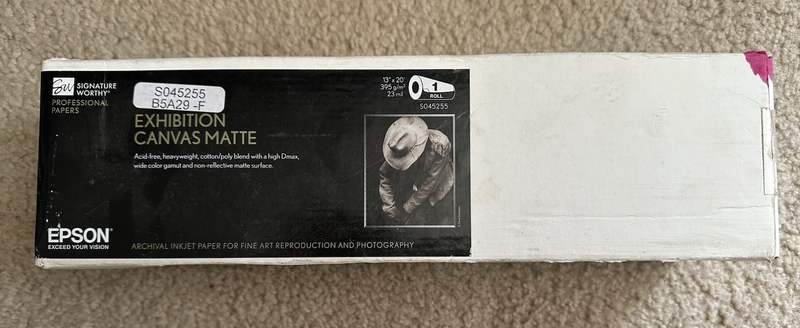 Epson Exhibition Canvas Matte | 13″ x 20′ – Roll S045255 Signature Partial Roll