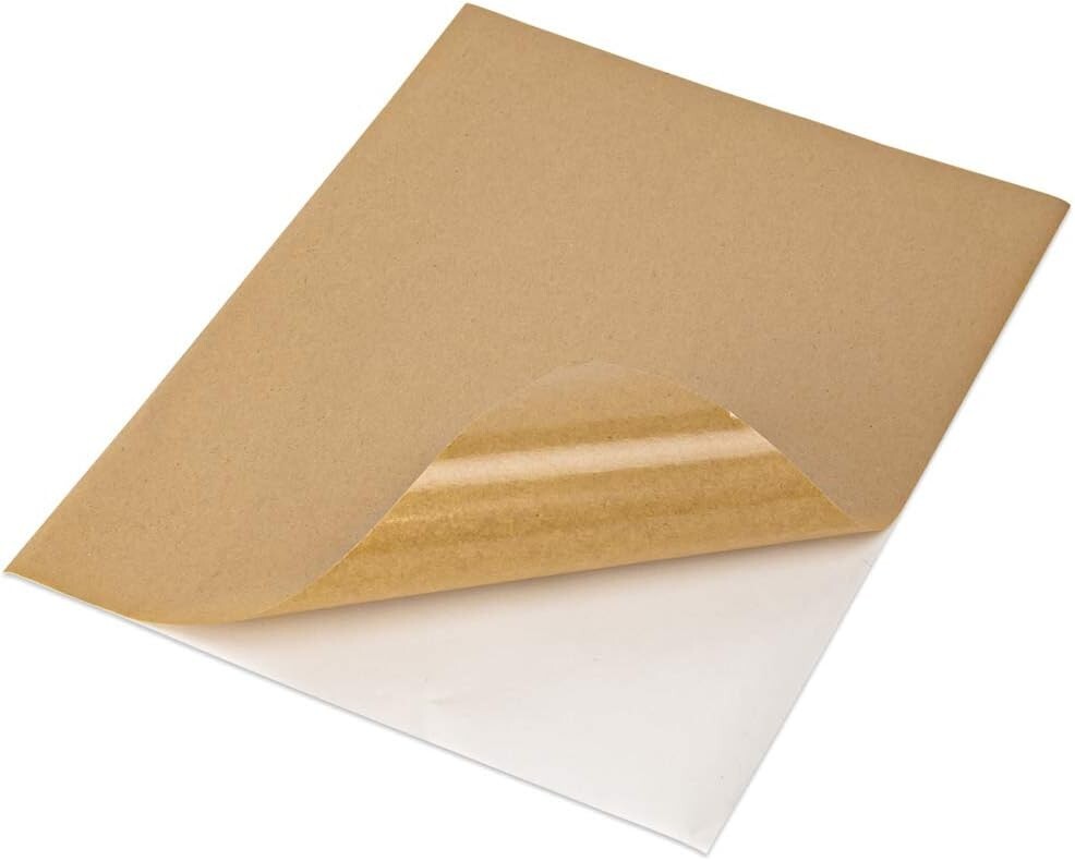 500 Full Sheet Kraft Paper Sticker Paper, Printable Brown Labels, 8.5″ x 11″