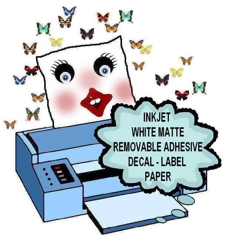 INKJET & LASER WHITE MATTE REMOVABLE ADHESIVE STICKER & LABEL PAPER – 5 Sheets