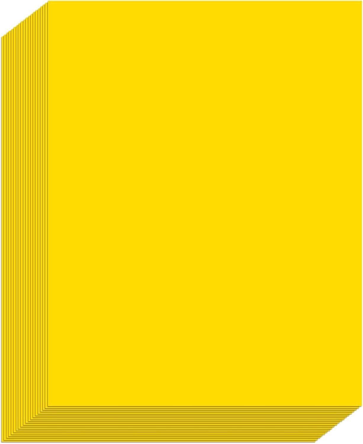 30 Fluorescent Yellow Full-Sheet Labels, 8-1/2″ x 11″ Neon Colored Self