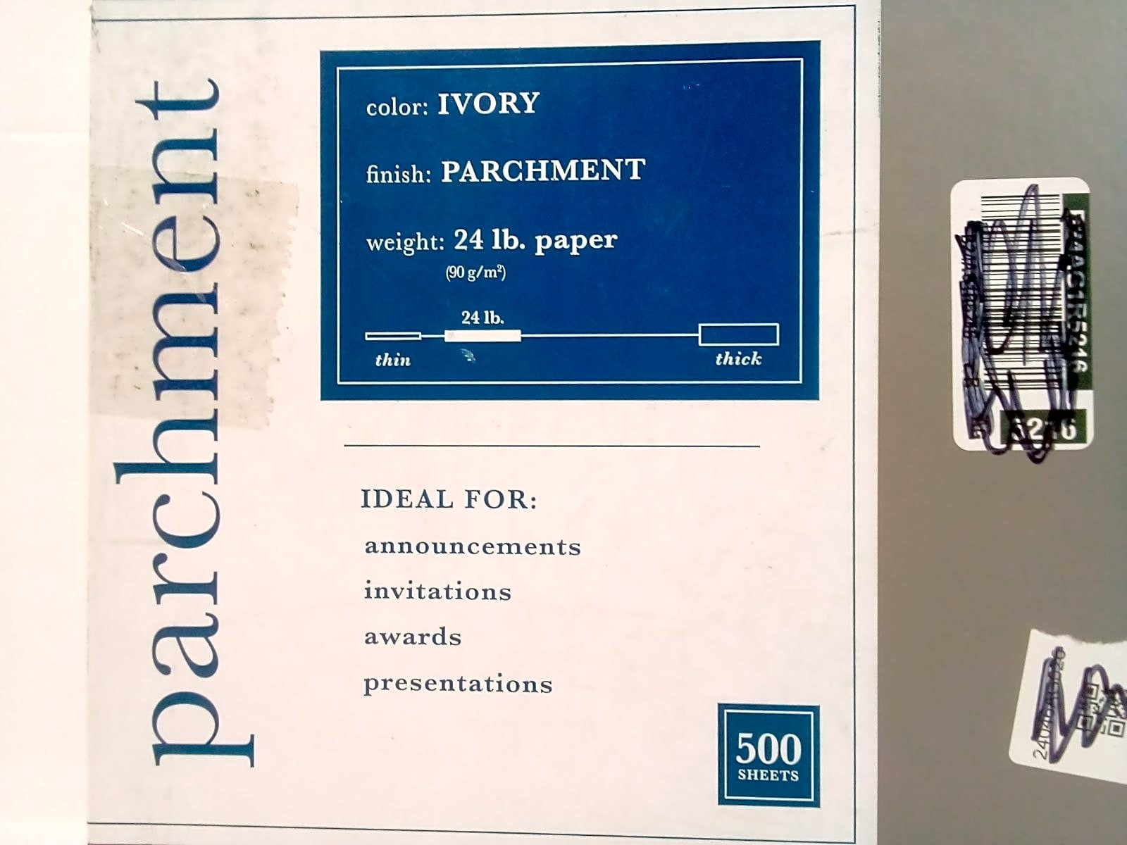 Southworth 984C Parchment Specialty Paper Ivory 24 lb 8.5 x 11 500 Sheets