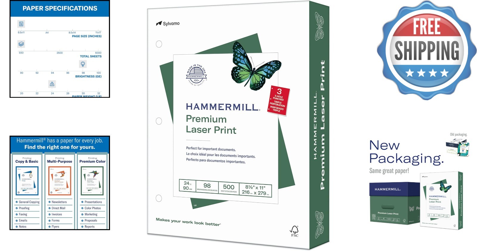 500 Sheets of Acid-Free 24 lb Laser Print Paper 8.5 x 11 – Eco-Friendly Choice