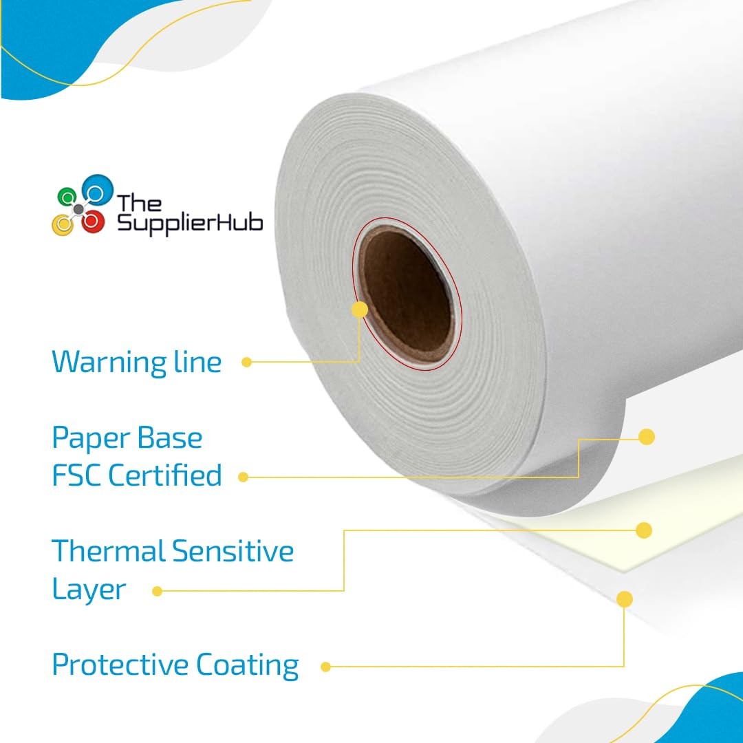 The Supplierhub (50 Rolls) Thermal Receipt 2 1/4″ x 150ft Rolls), white