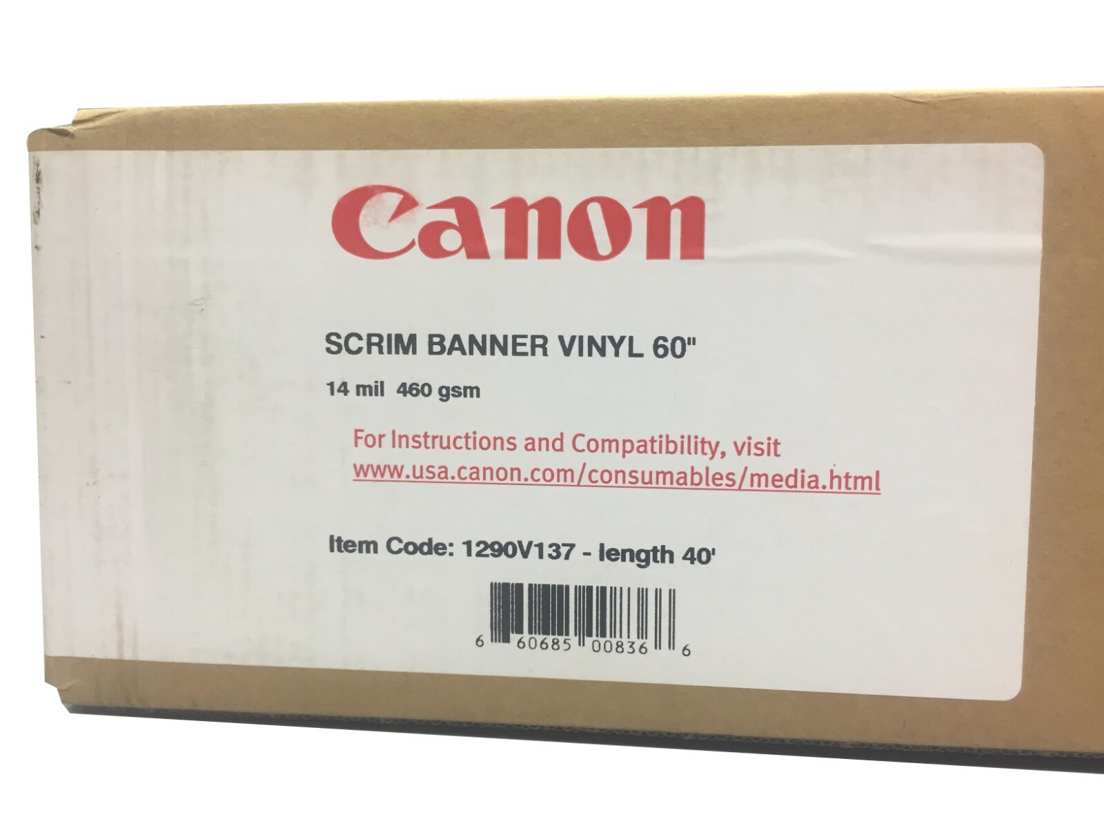 Canon 1290V137 60″ Banner Paper – Scrim Vinyl – 40′ Roll