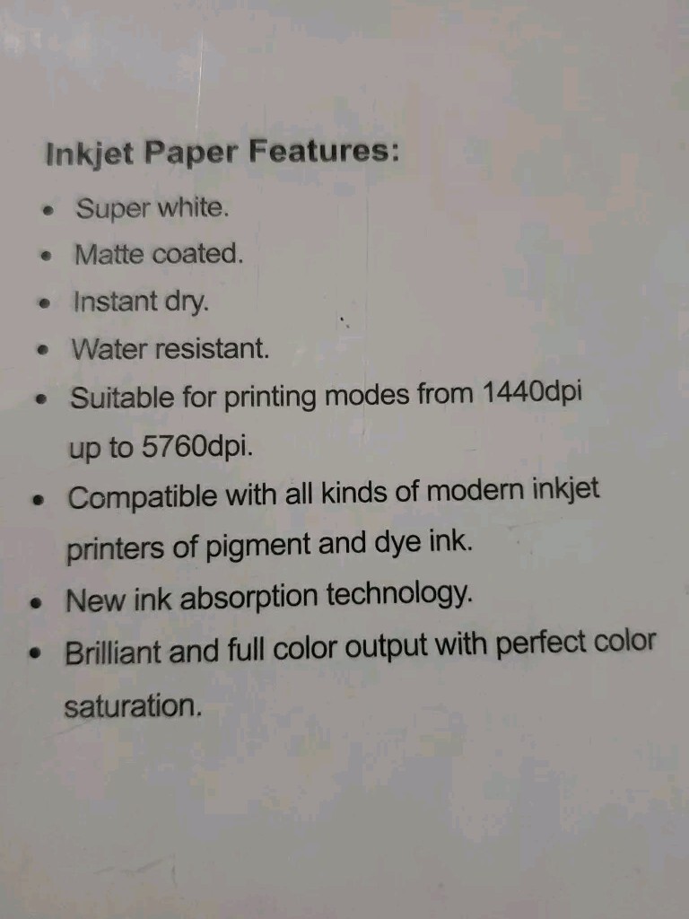 FULL COLORS A4 MATTE COATED INKJET PAPER 108g/m -50Sheets
