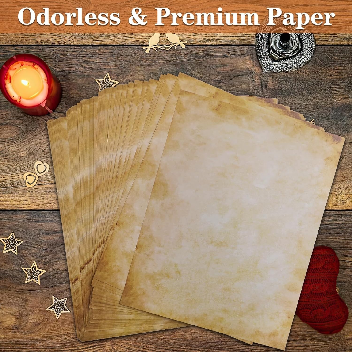 80 Sheets Decorative Vintage Writing Paper, 8.5″x11″ for Creations & Invites