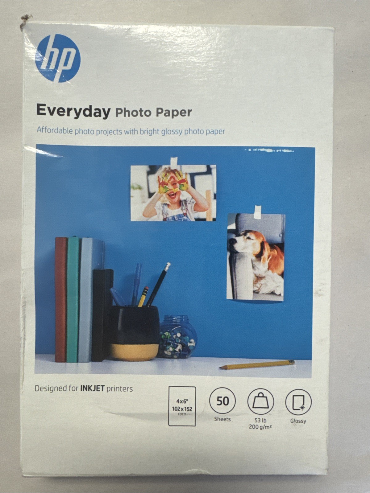 NEW HP Everyday Photo Paper 4 x 6 Glossy 50 Sheets Sealed in Original Packaging