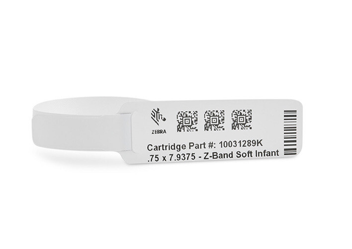 Zebra 10031289k Z-Band Direct Soft Infant, flexible wristbands, 6 Cartridge, New
