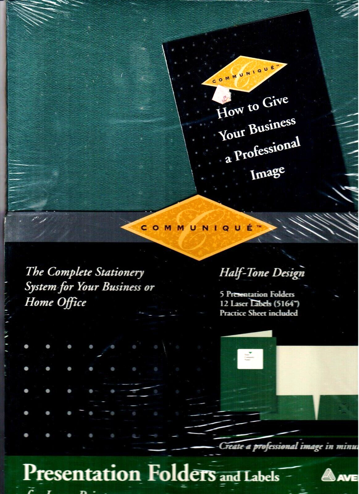 AVERY 5 sets Presentation Folders and Labels Half-tone Design 26483 Laser Print