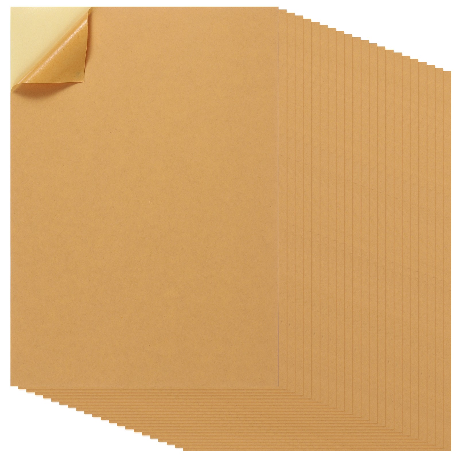 40Pcs Full Sheet Label Sticker Paper, A4 Shipping Labels, Light Brown