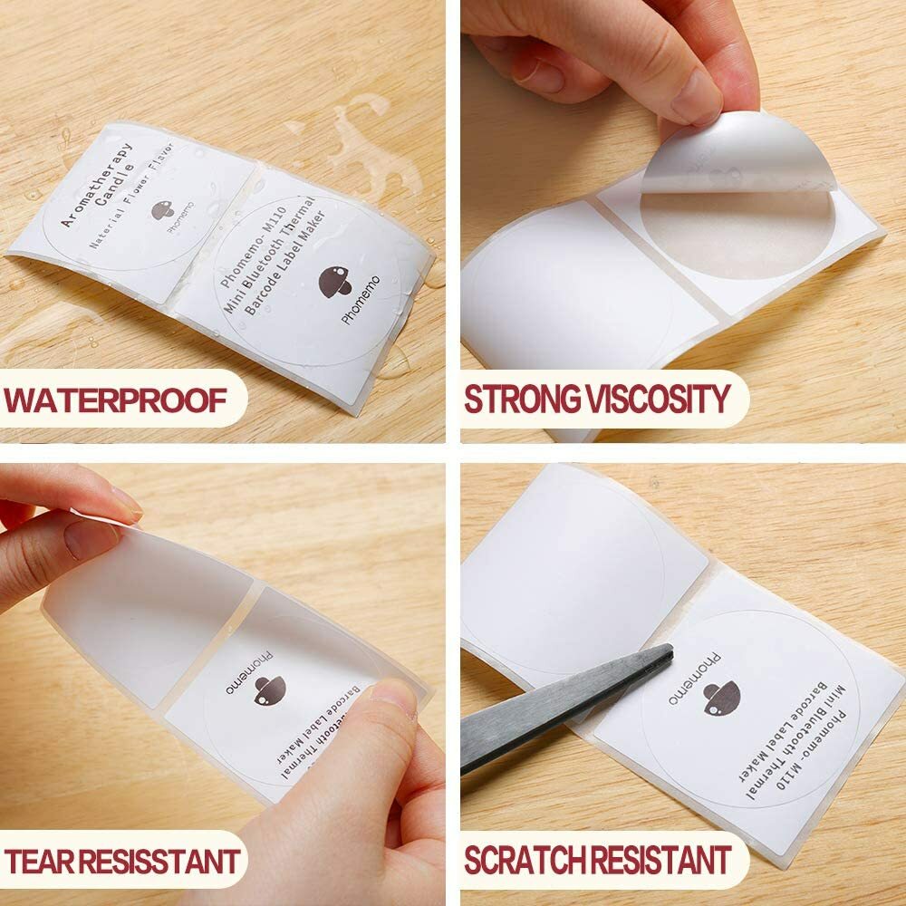 20×20mm Round White Self-Adhesive Thermal Label for Phomemo M110 M200 Printer