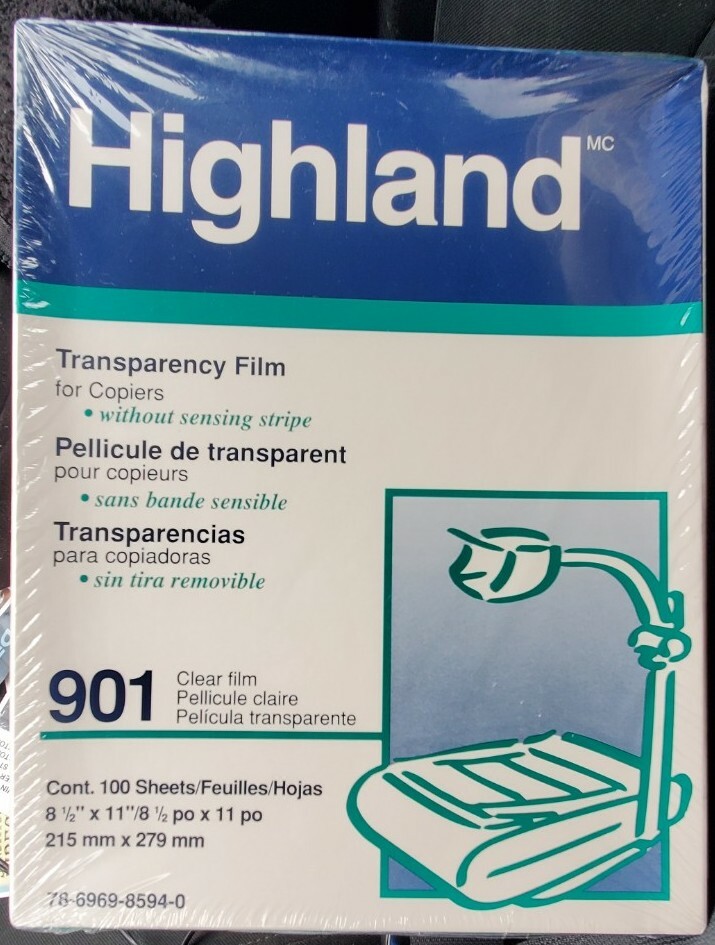 3M HIGHLAND 901 Transparency Film For Copiers