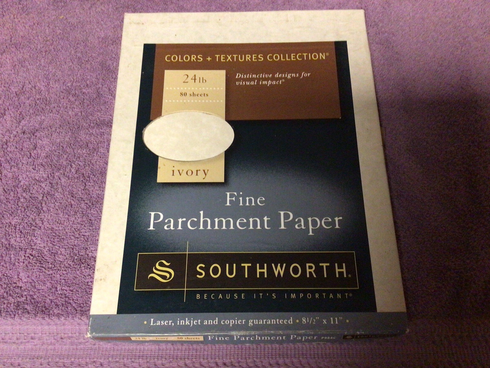 Southworth fine parchment paper 80 pcs Ivory new open box 24lb 8 1/2 x 11 P984C
