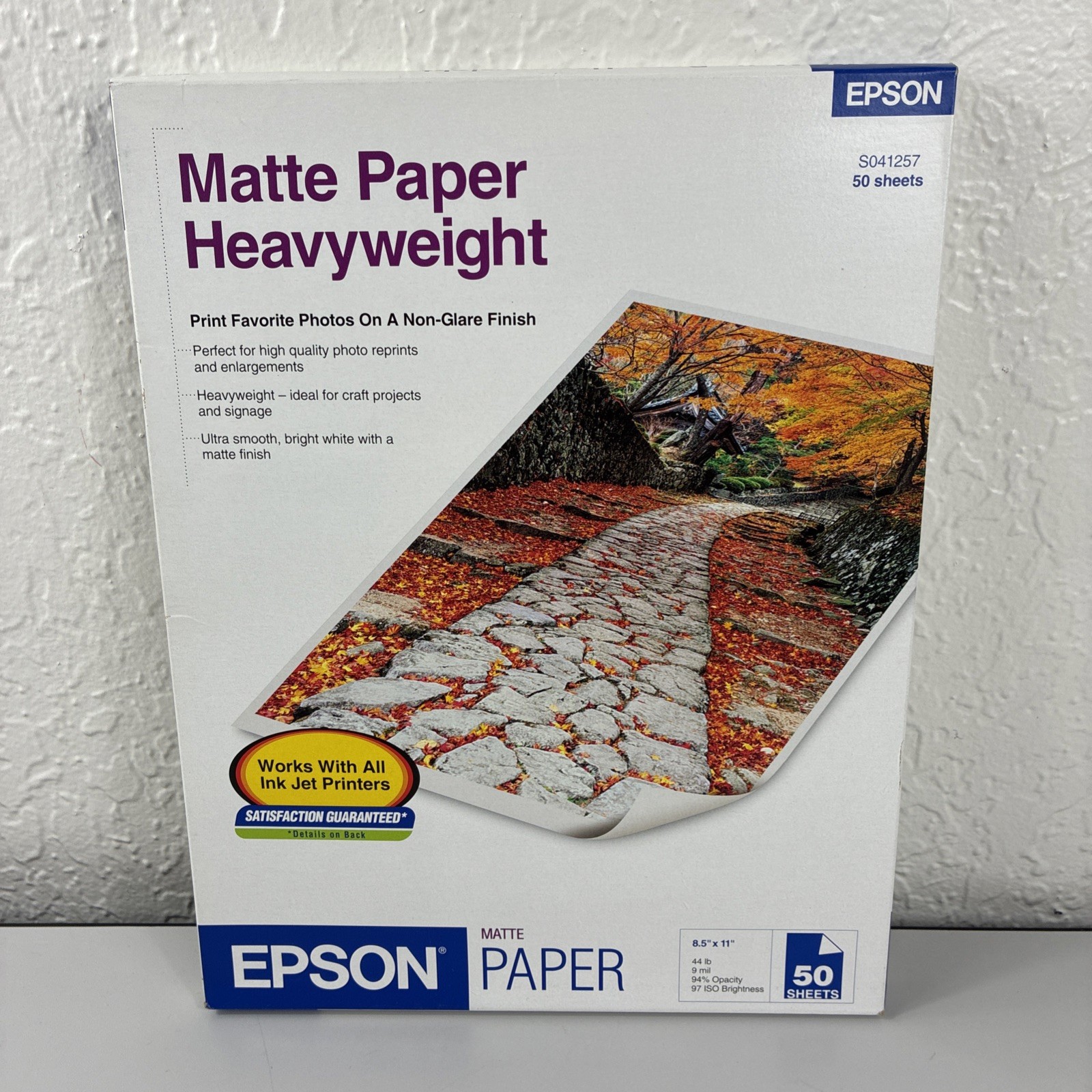 Epson S041257 Ink Jet Printer Matte Paper Heavyweight 50 Sheets Non-Glare Finish