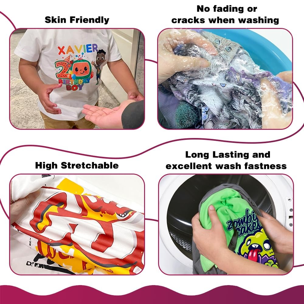 DTF Transfer Film, A4 100 Sheets – Heat Transfer for T-Shirts & Textiles, Mat…