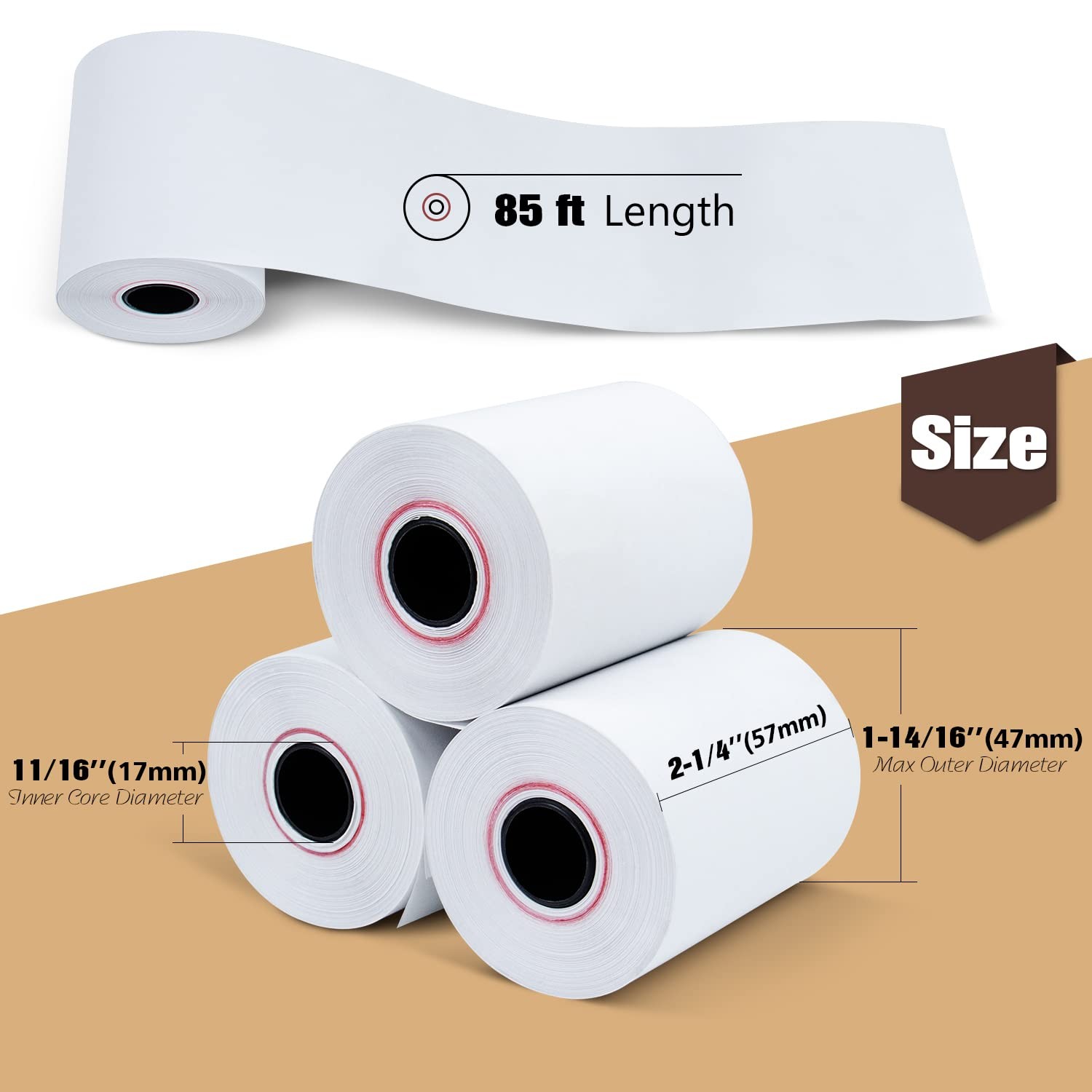 TK Thermal King, (50 Rolls) 2 1/4″ x 85′ 2-1/4″ x 85′, 50 Rolls